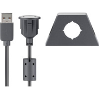 USB-A forlenger kabel - 1,2m (m/monteringsbraketter) Goobay