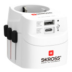 Universal Reiseadapter m/USB-A/USB-C (m/jord) Skross