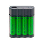 Batterilader m/powerbank (4xAA/AAA) GP X411