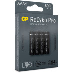 Oppladbare AAA Batterier (800mAh) GP ReCyko Pro - 4pk