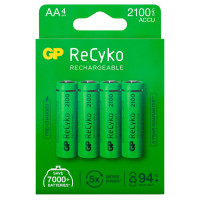 Oppladbare AA batterier (2100mAh) GP ReCyko - 4-Pack
