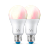 WiZ WiFi LED pære E27 - 8W (60W) Farge - 2-Pack
