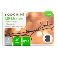 LED lyskjede m/timer utendørs - 3m (40 LED) Nordic Home