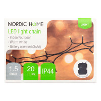 LED lyskjede m/timer utendørs - 1,5m (40 LED) Nordic Home
