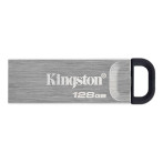 USB 3.2 Minnepenn 128GB (m/hank) Sølv - Kingston Kyson