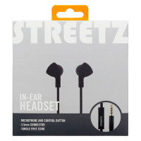 In-Ear Hodetelefon (Flat kabel) Svart - Streetz