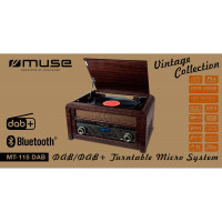 Bluetooth Stereoanlegg (DAB+/Platespiller/CD) Muse MT-115