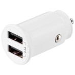 USB billader 2,4A/12W (2xUSB-A) Hvit - Deltaco