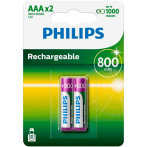 Philips Oppladbare AAA Batterier (800mAh) 2pk