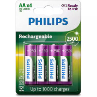 Philips Oppladbare AA batterier (2500mAh) 4-Pack