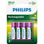 Philips Oppladbare AA batterier (2100mAh) 4-Pack