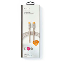 USB-C Kabel 100W - 1m (USB-C/USB-C) Sølv - Nedis