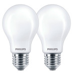Philips LED Pære E27 Mat - 4,5W (40W) 2-Pack
