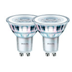 Philips LED spot GU10 - 4,5W (50W) Varm hvit - 2-Pack