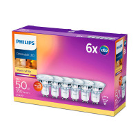 Philips Dimbar LED spot GU10 - 5W (50W) Varm hvit - 6-Pack