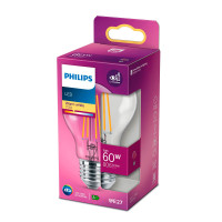 Philips LED Glødepære E27 Klar - 7W (60W)