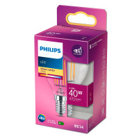 Philips Krone LED Glødepære E14 Klar - 4,3W (40W)