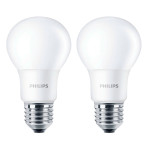 Philips LED Pære E27 Mat - 5,5W (40W) 2-Pack
