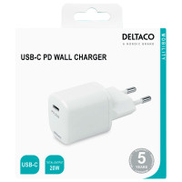 USB-C Lader 20W (1xUSB-C) Hvit - Deltaco