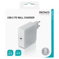 USB-C Lader 65W (1xUSB-C) Hvit - Deltaco