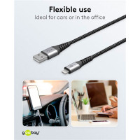 Lightning Kabel MFi - 1m (Lightning/USB-A) Grå - Goobay