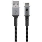 USB-C Kabel - 0,5m (USB-C/USB-A) Grå - Goobay