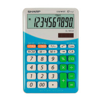 Sharp EL-M332 Kalkulator m/solcelle (10 siffer) Blå
