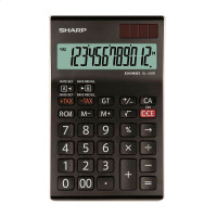 Sharp EL-126R Kalkulator m/solcelle (12 siffer) Hvit