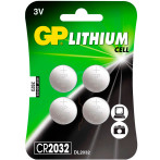 CR2032 knappcellebatterier 3V (litium) GP - 4-pak