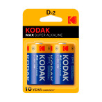 D batteri (Alkaline) Kodak Max - 2-Pack