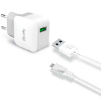 Micro USB-lader m/kabel 2,4A - 1m (1xUSB) Celly