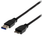 Micro USB 3.0 Kabel - 1,8m (Svart)