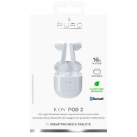 Puro ICON POD 2 Bluetooth Earbuds (0 timer) Hvit