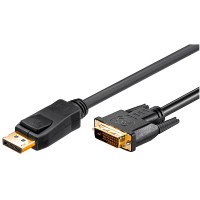 DisplayPort/DVI-D adapterkabel - 1m (hann/hann)