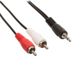 Minijack til phono kabel - 10m