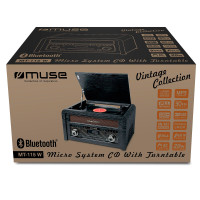 Muse MT-115W Platespiller m/Bluetooth (CD, FM, USB)