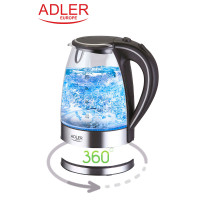 Vannkoker 1,7 liter (Glass) Adler