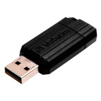 USB 2.0 Minnepenn (64GB) Svart- Verbatim PinStripe