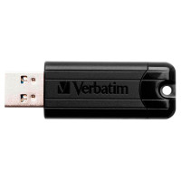 USB 3.0 Minnepenn (64GB) Svart - Verbatim PinStripe