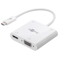 USB-C til HDMI/VGA/3,5mm Adapter (m/strøm port) Goobay