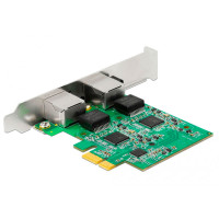 DeLock PCI-Express nettverkskort 2,5 Gbps (2x RJ45)
