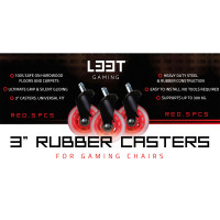 L33T Universal 3tm Gummihjul for Gamingstole (5-pack) Rød