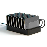 USB ladestasjon m/holder 75W (6xUSB-A/2xUSB-C) Deltaco