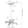 Projektorbrakett for flate/skråtak 35kg (905mm) Deltaco