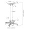 Projektorbrakett for flate/skråtak 35kg (1145mm) Deltaco