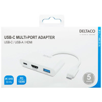 USB-C til HDMI/USB-C/USB-A Adapter (m/strøm port) Deltaco