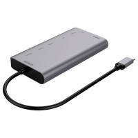 USB-C Dock 7-i-1 (HDMI/DP/RJ45/USB-C/USB-A/SD) Deltaco