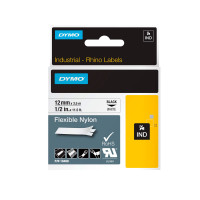 Dymo Rhino fleksibel nylon -svart på hvitt -12 mm (original)