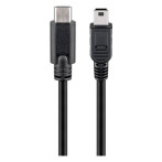 USB-C til USB-B kabel - 0,5m (USB 2.0) Svart - Goobay