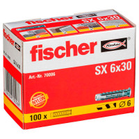 Fischer SX 6x30mm Dybel (Murverk/betong) 100 stk